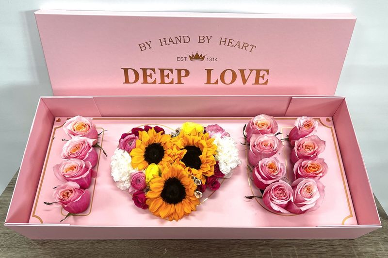 Pink I Love You Flower Box