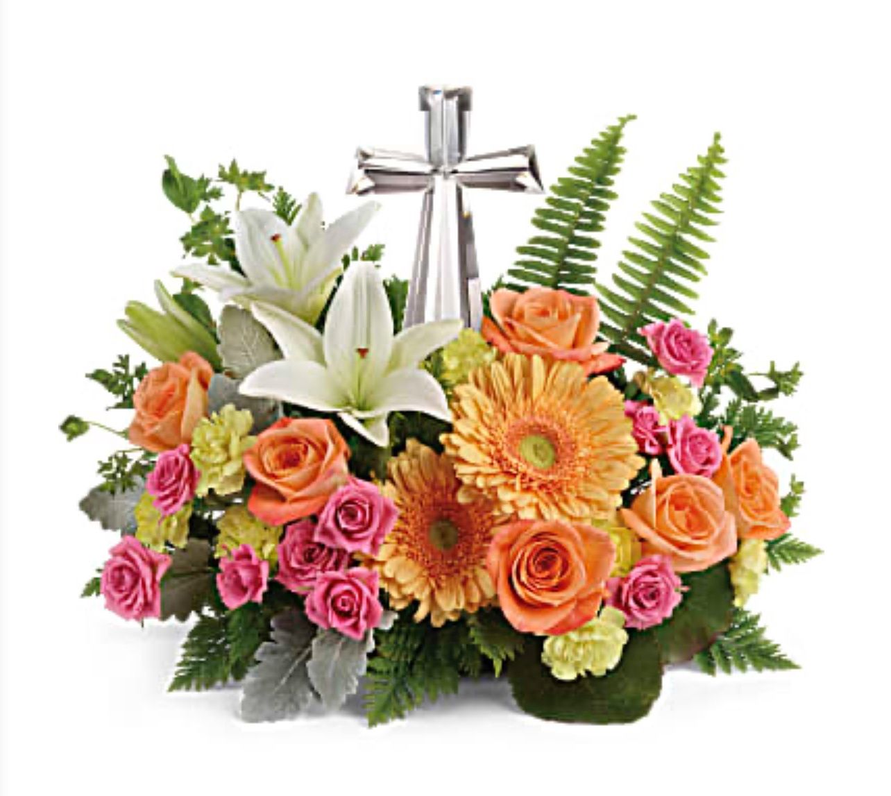 Precious Petals Crystal Cross