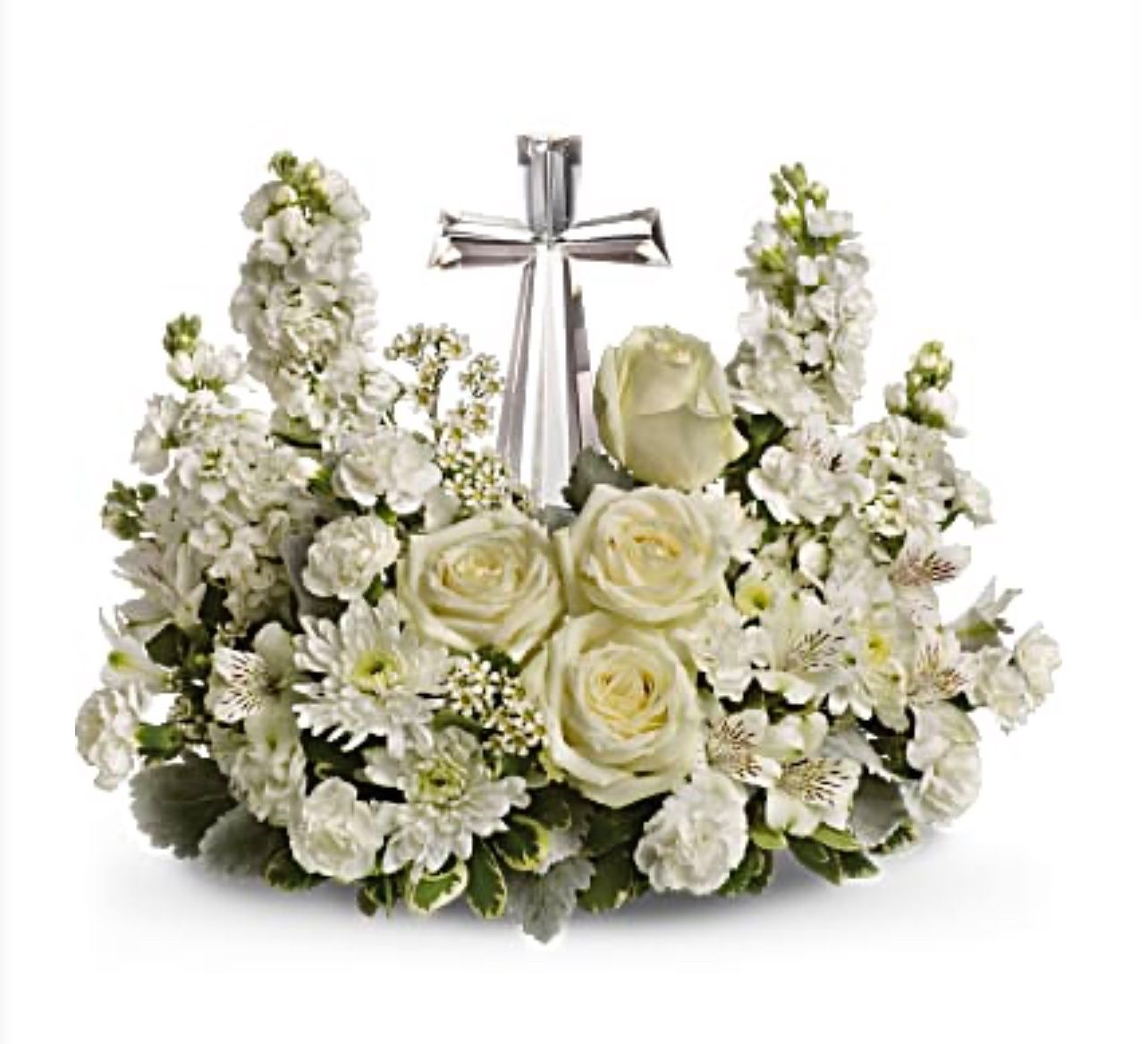 Divine Peace Crystal Cross Bouquet