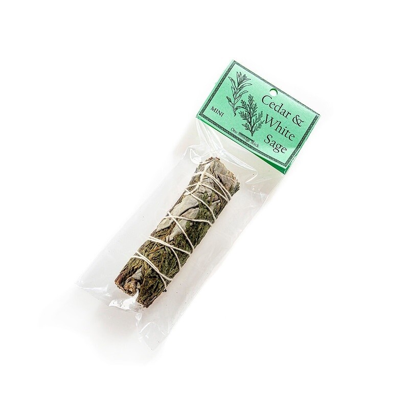 White Sage &amp; Cedar Smudge Stick (4&quot;)