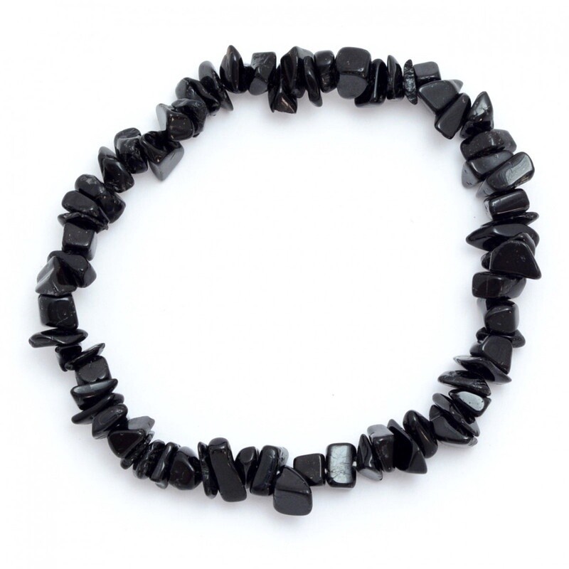 Black Tourmaline - Elasticated Chip Bracelet