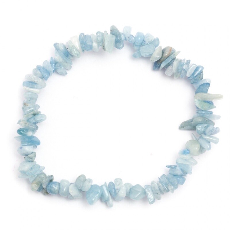 Aquamarine - Elasticated Chip Bracelet