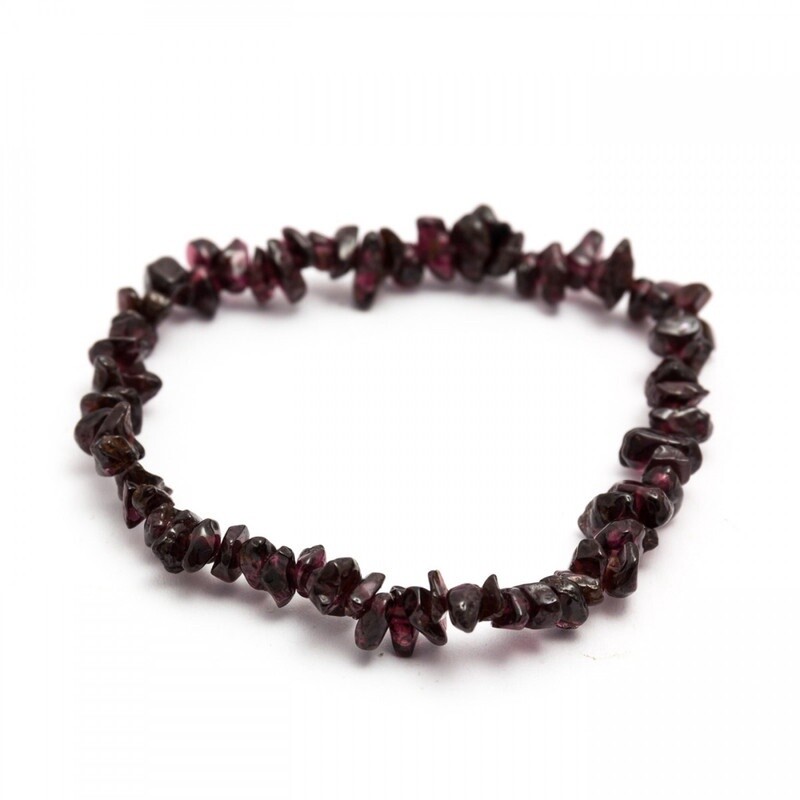 Blood Garnet - Elasticated Chip Bracelet