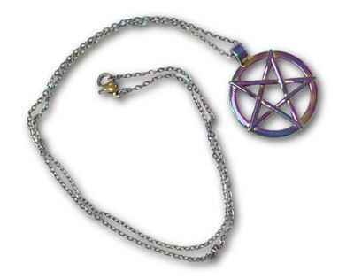 Titanium Aura Pentagram Necklace Size : 26.6x32.7mm