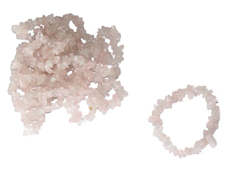 Rose Quartz Tumbled Chip Bracelets