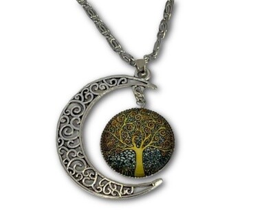 Tree of life moon pendant Bronze