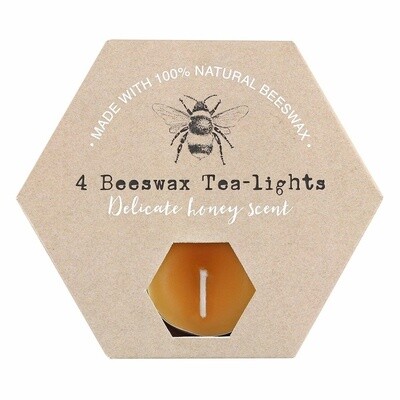 Set of 4 Beeswax Tealights