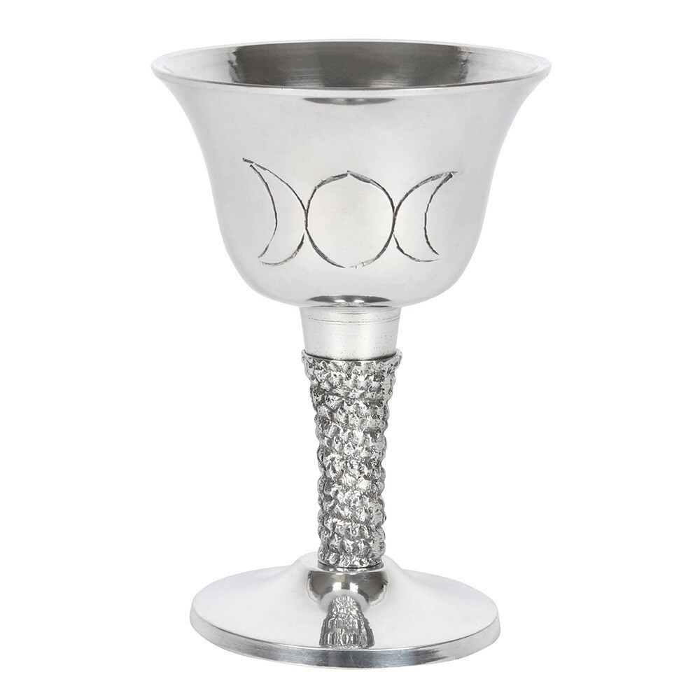 Silver Metal Triple Moon Chalice