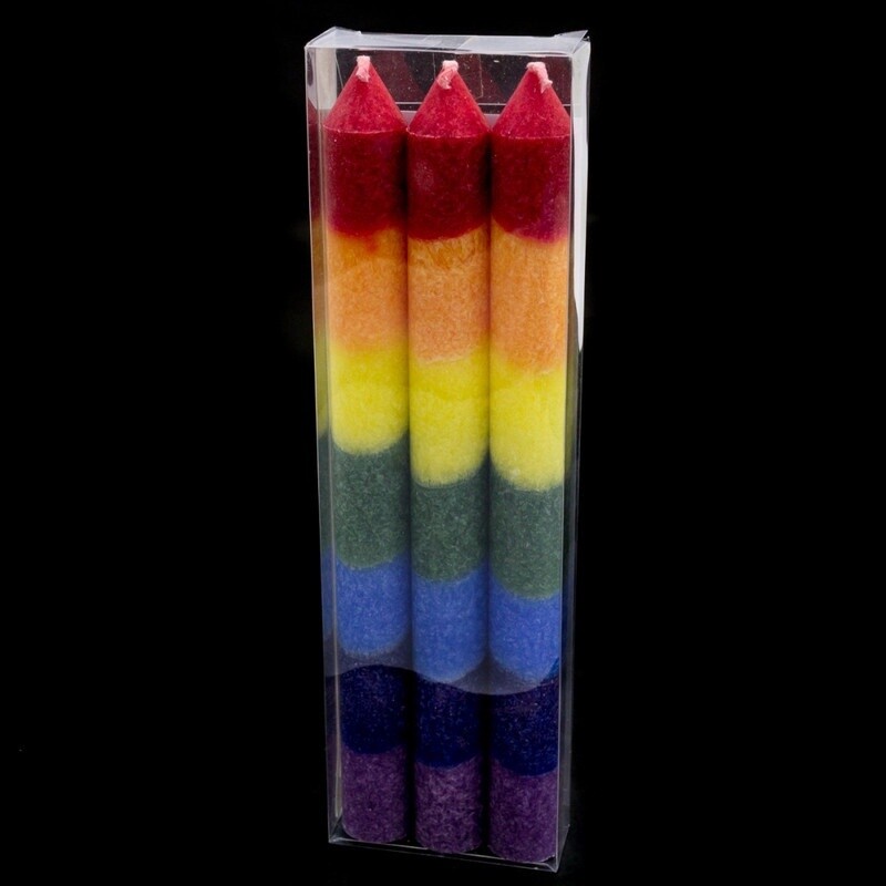 Set Of 3 Rainbow Candles - Unscented