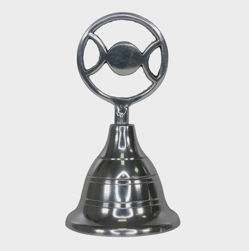 Silver Triple Moon Altar Bell