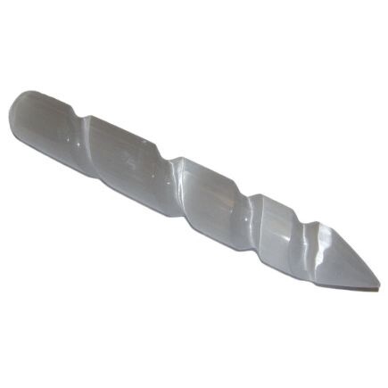 Selenite Twisted Wand
