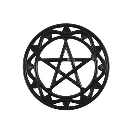 Black Wooden Pentagram Wall Art