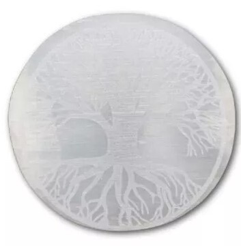 Selenite Tree of Life Plate