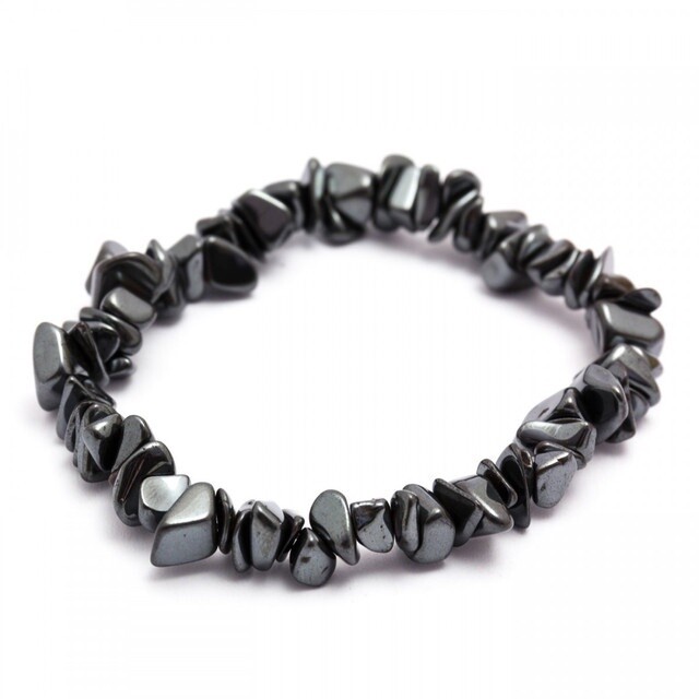 Hematite - Elasticated Chip Bracelet