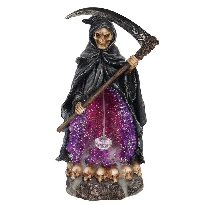 GRIM REAPER BACKFLOW INCENSE BURNER WITH LIGHT