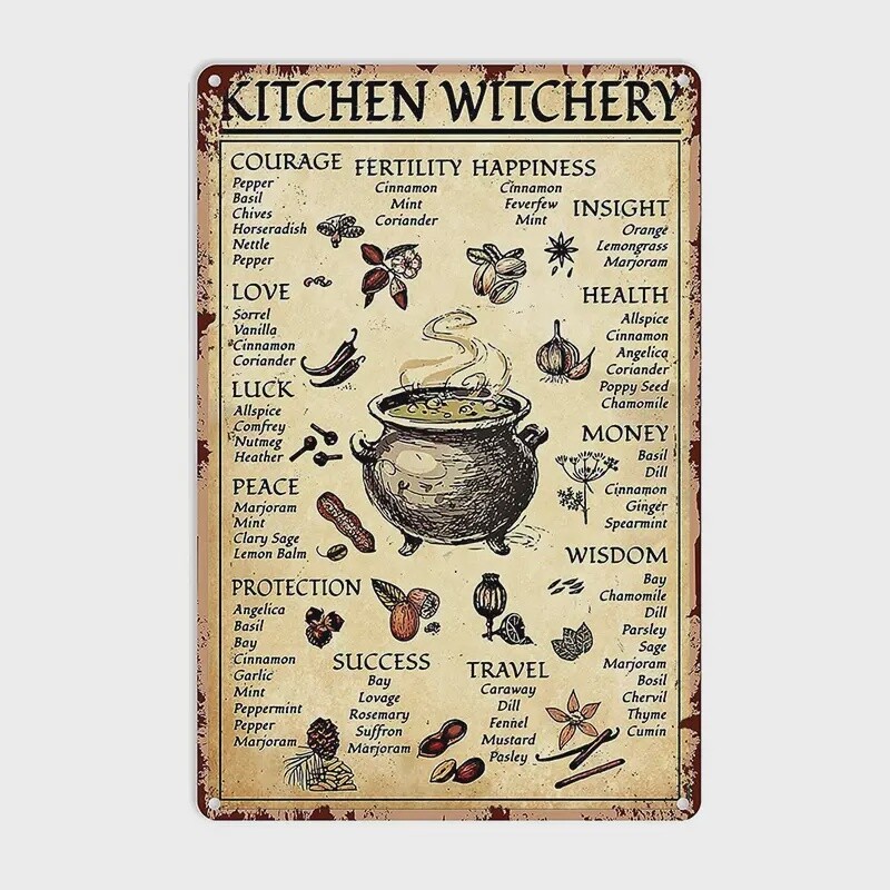 Vintage Metal Sign - Kitchen Witchery