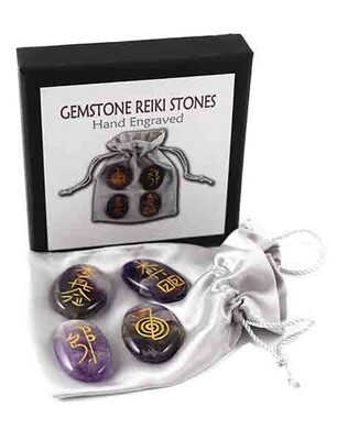 Reiki Stones Set 4pcs Amethyst