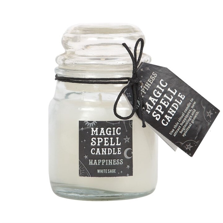 WHITE SAGE &#39;HAPPINESS&#39; SPELL CANDLE JAR