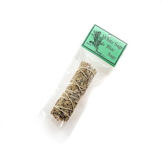 White Sage &amp; Blue Sage Smudge Stick (4&quot;)