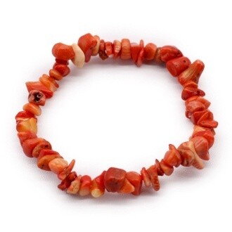 Coralite Stone - Elasticated Chip Bracelet