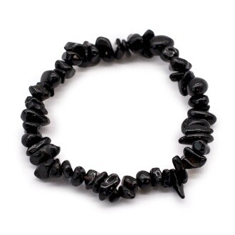 Black Agate - Elasticated Chip Bracelet