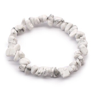 White Jasper - Elasticated Chip Bracelet