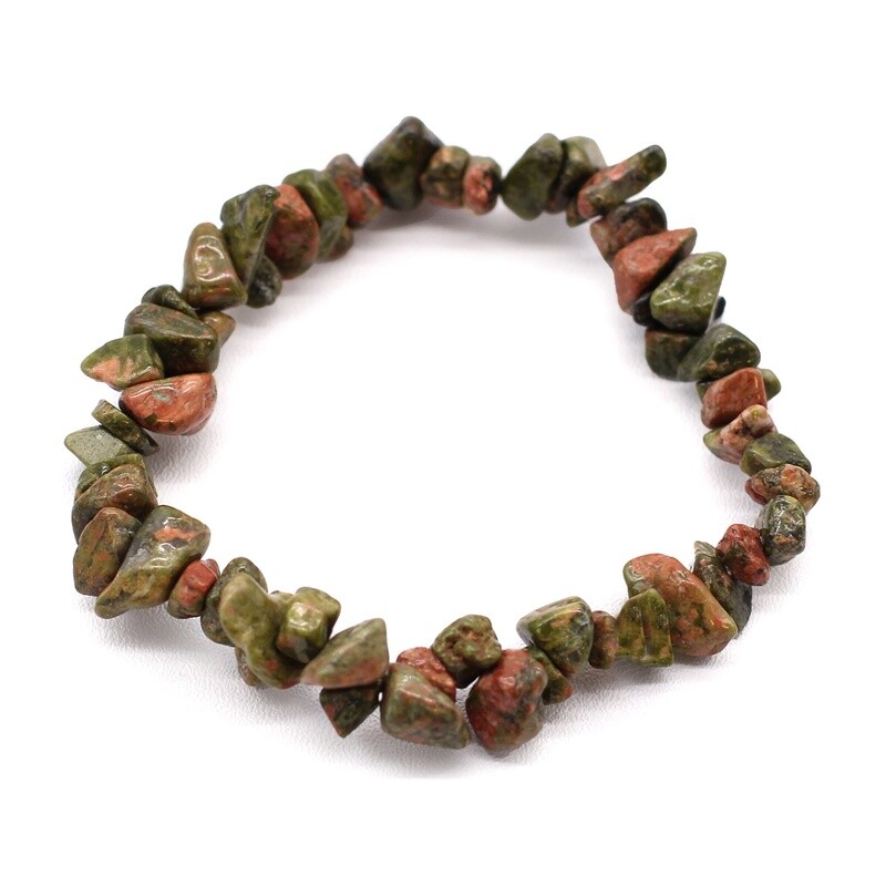 Green Jasper - Elasticated Chip Bracelet