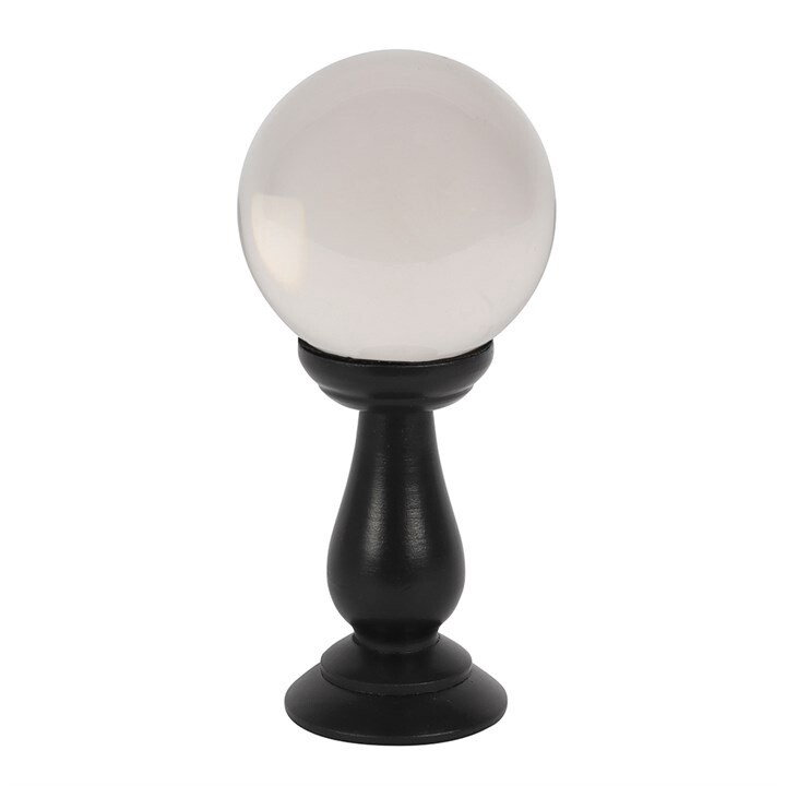 SMALL CLEAR CRYSTAL BALL ON STAND