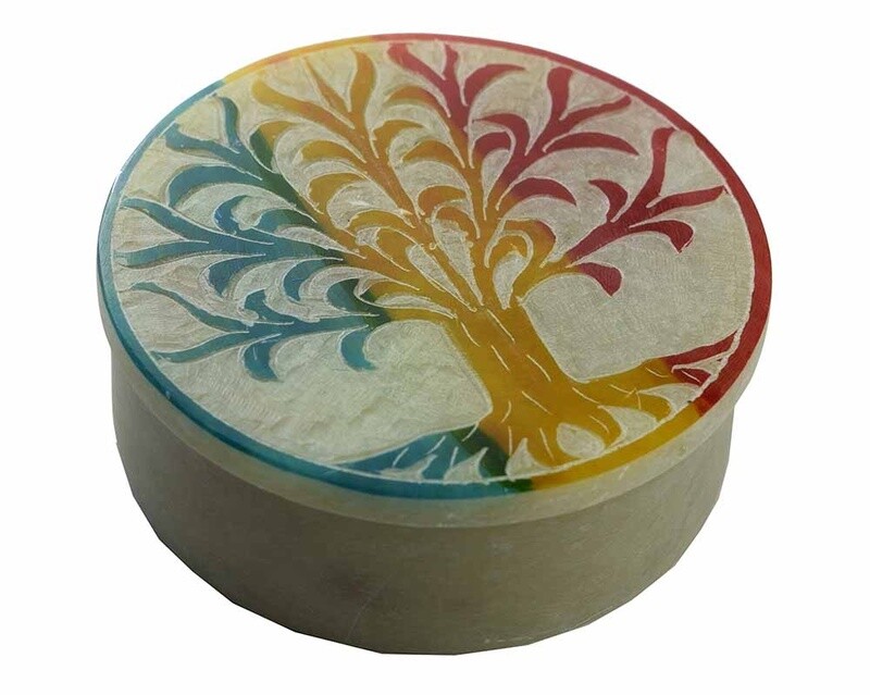 Soapstone Box 3" Tree of Life
