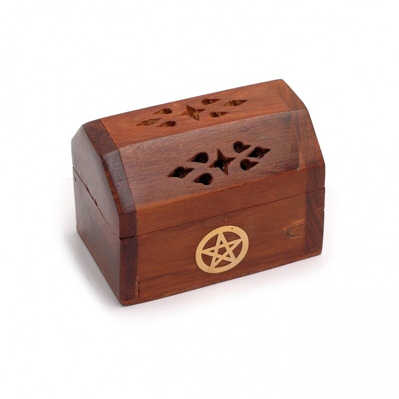 Small Incense Cone Burner With Brass Pentacle