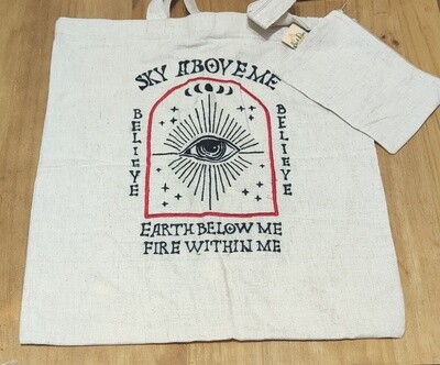 Embroidered Tote Bag - Sky Above Me...
