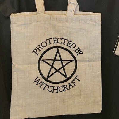 Embroidered Tote Bag - Protected by Witchcraft