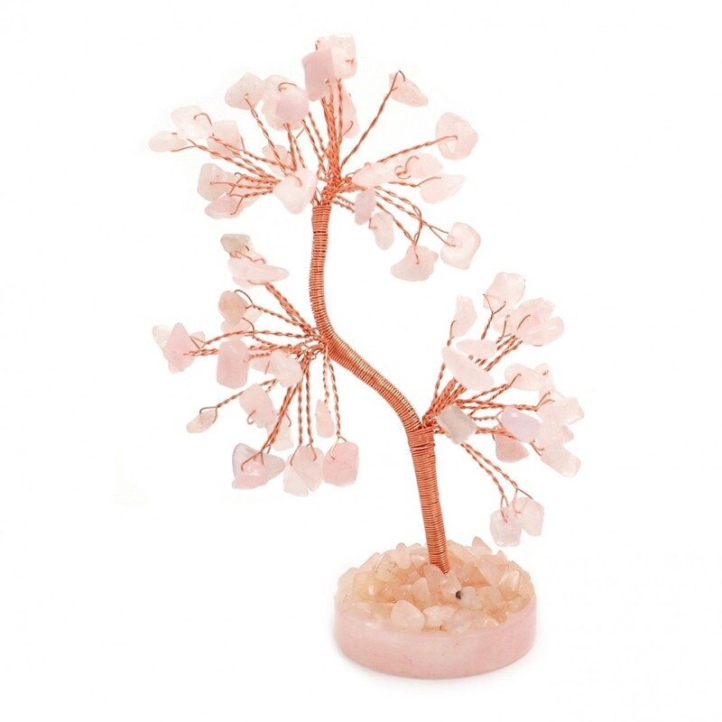 Gem Tree - Rose Quartz (Round Base)