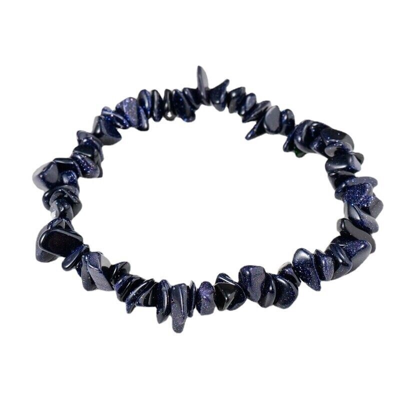 Blue Sandstone - Elasticated Chip Bracelet