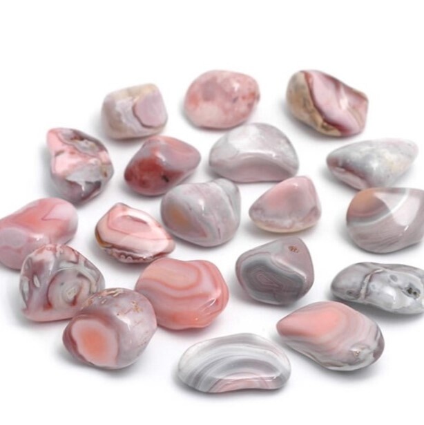 Grey &amp; Pink Agate Tumblestone (Botswana)