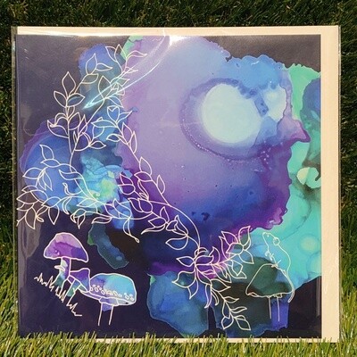 Greetings Cards Moonlit Mushrooms