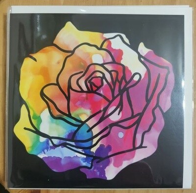 Greetings Cards Rainbow Rose