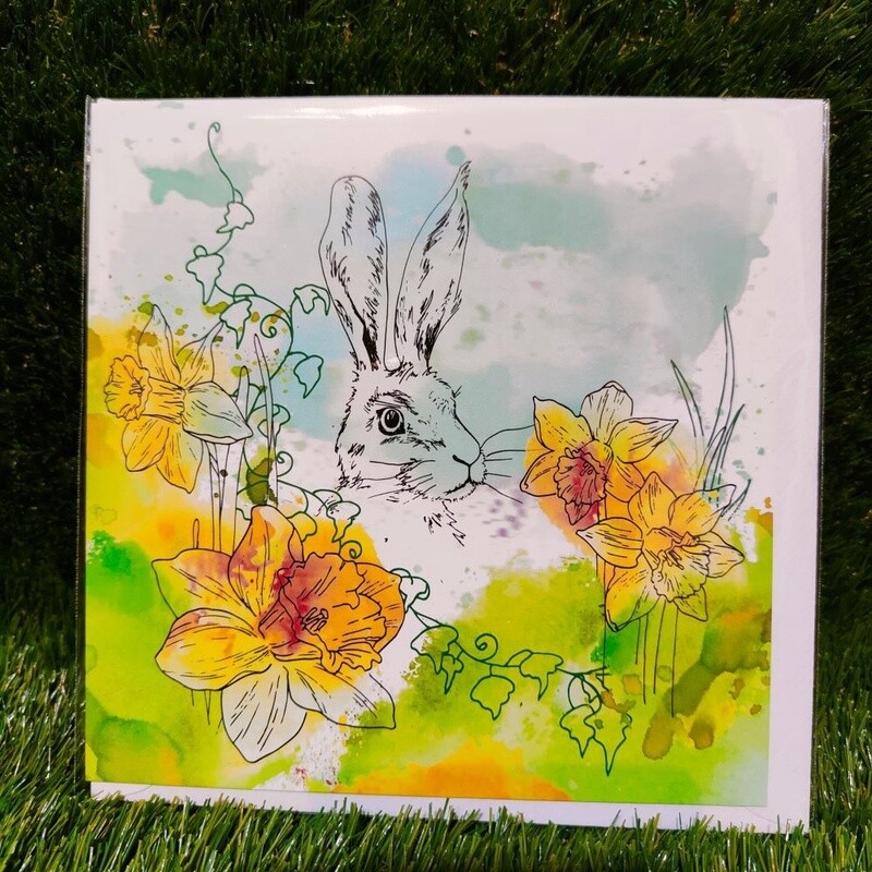 Greetings Cards Ostara  Between The Daffodils
