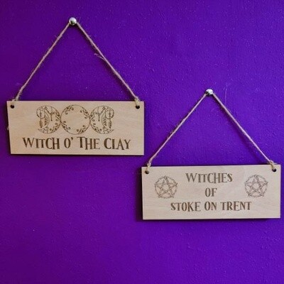 Witch o&#39; The Clay Hanging Sign