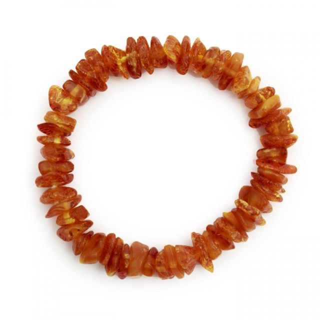 Baltic Cognac Amber - Elasticated Chip Bracelet