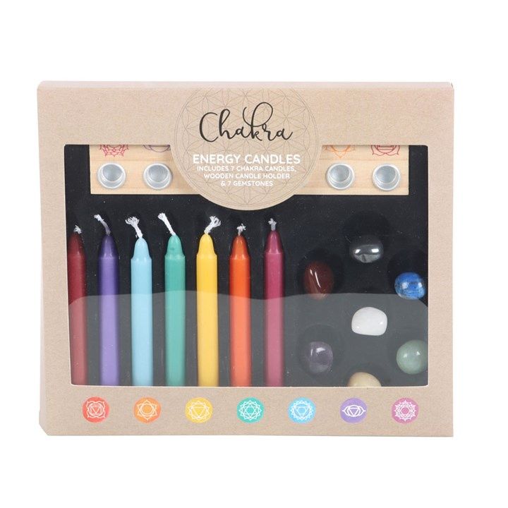 CHAKRA ENERGY CANDLE AND CRYSTAL GIFT SET
