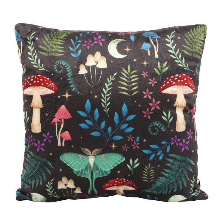 35CM SQUARE DARK FOREST PRINT CUSHION