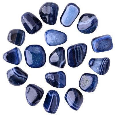 Banded Blue Agate Tumblestone