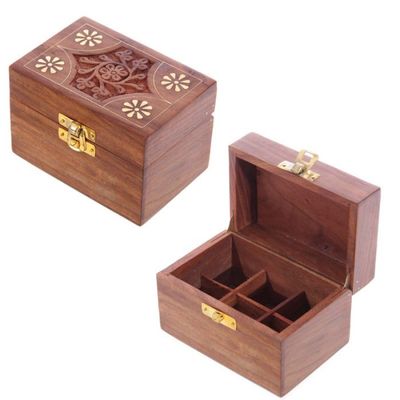 Sheesham Wood Essential Oil Box  (Holds 6 Bottles)