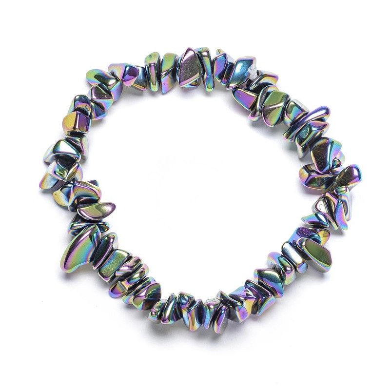 Rainbow Hematite - Elasticated Chip Bracelet