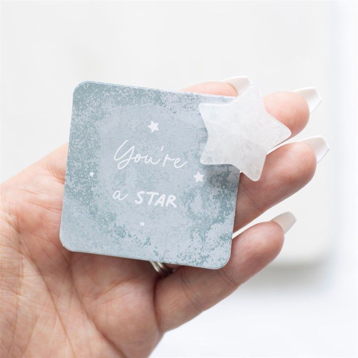 You&#39;re a Star Lucky Clear Quartz Crystal Star in a Bag