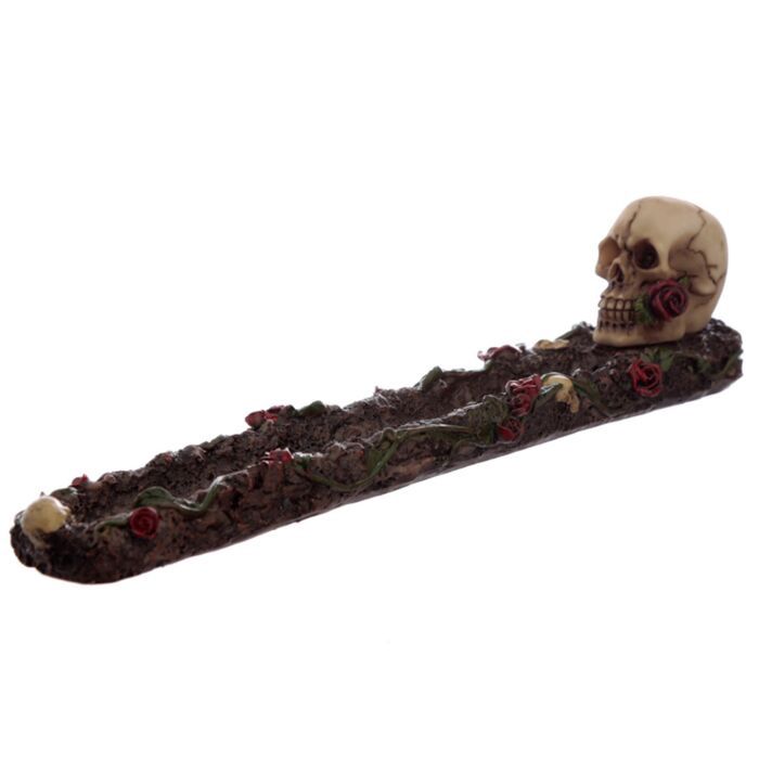 Skulls and Roses Ashcatcher Incense Stick Burner