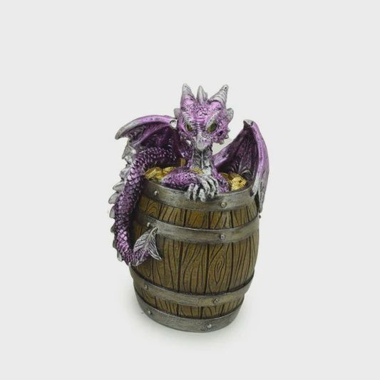 Elements Baby Dragon in Treasure Barrel Money Box