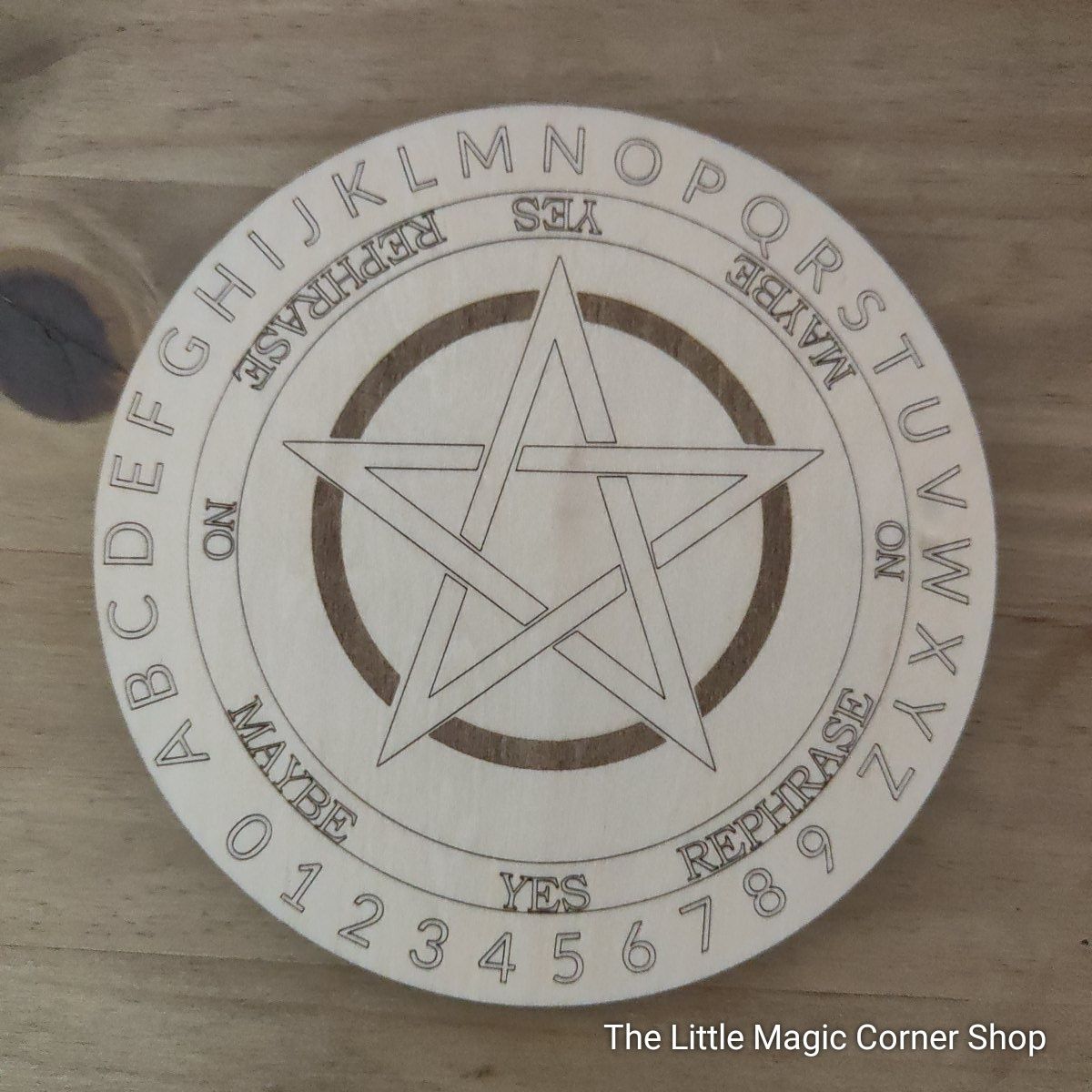 Laser-Engraved Pendulum Board - Large, Design: Pentacle
