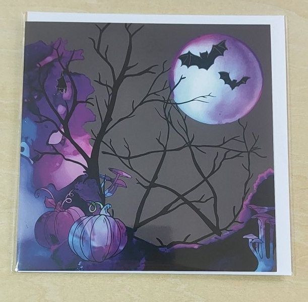 Greetings Cards Halloween Moon Pentagram
